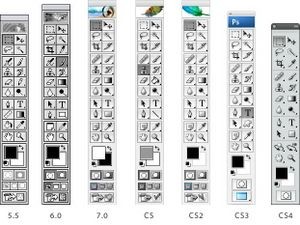 Evolution of the Photoshop toolbar