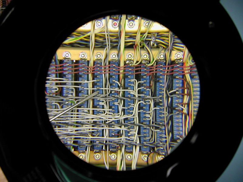 Magnified view of DEC PDP-1 backplane taken during restoration project