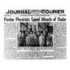 Post-war newspaper announcment of Purdue war research