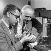 Jack A. Morton (left) and J. R. Wilson at Bell Laboratories, circa 1948