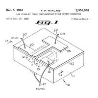 CMOS device structure from Frank Wanlass's patent drawing