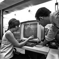 IBM 360/67 mainframe-powered CAD system at Fairchild in 1967