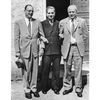 Walter Schottky stands between transistor pioneers John Bardeen and Walter Brattain